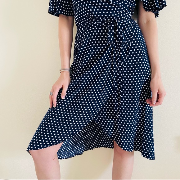 New Skye Grace Polka Dot Side Tie Wrap Cover Up Dress - Picture 11 of 14